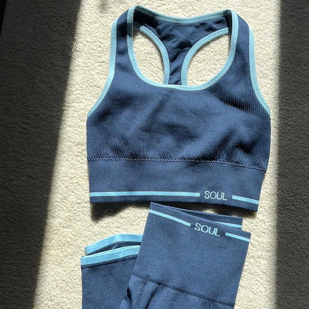 SoulCycle 2-Piece Rib-Knit Sports Bra & Leggings Set